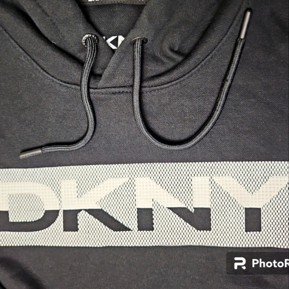 DKNY Mens Pullover Hoodie Black Sz S - Picture 3 of 7